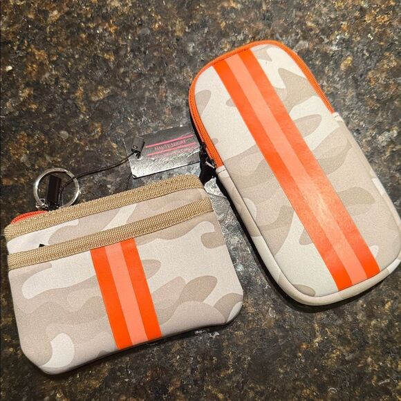 Orange Camouflage Keychain Wallet & Sunglasses Case - Neoprene Waterproof NWT - Picture 1 of 2